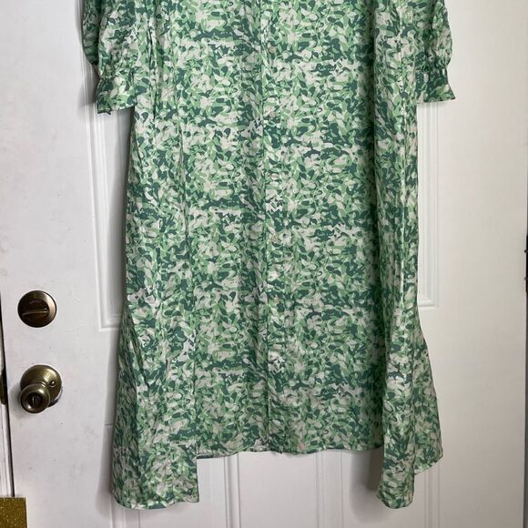 SHIRT DRESS IN COTTON AND SILK WITH FLORAL PRINT - Picture 6 of 14